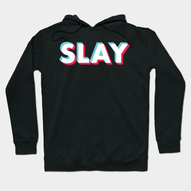 Slay Glitch White Hoodie by BeyondTheDeck